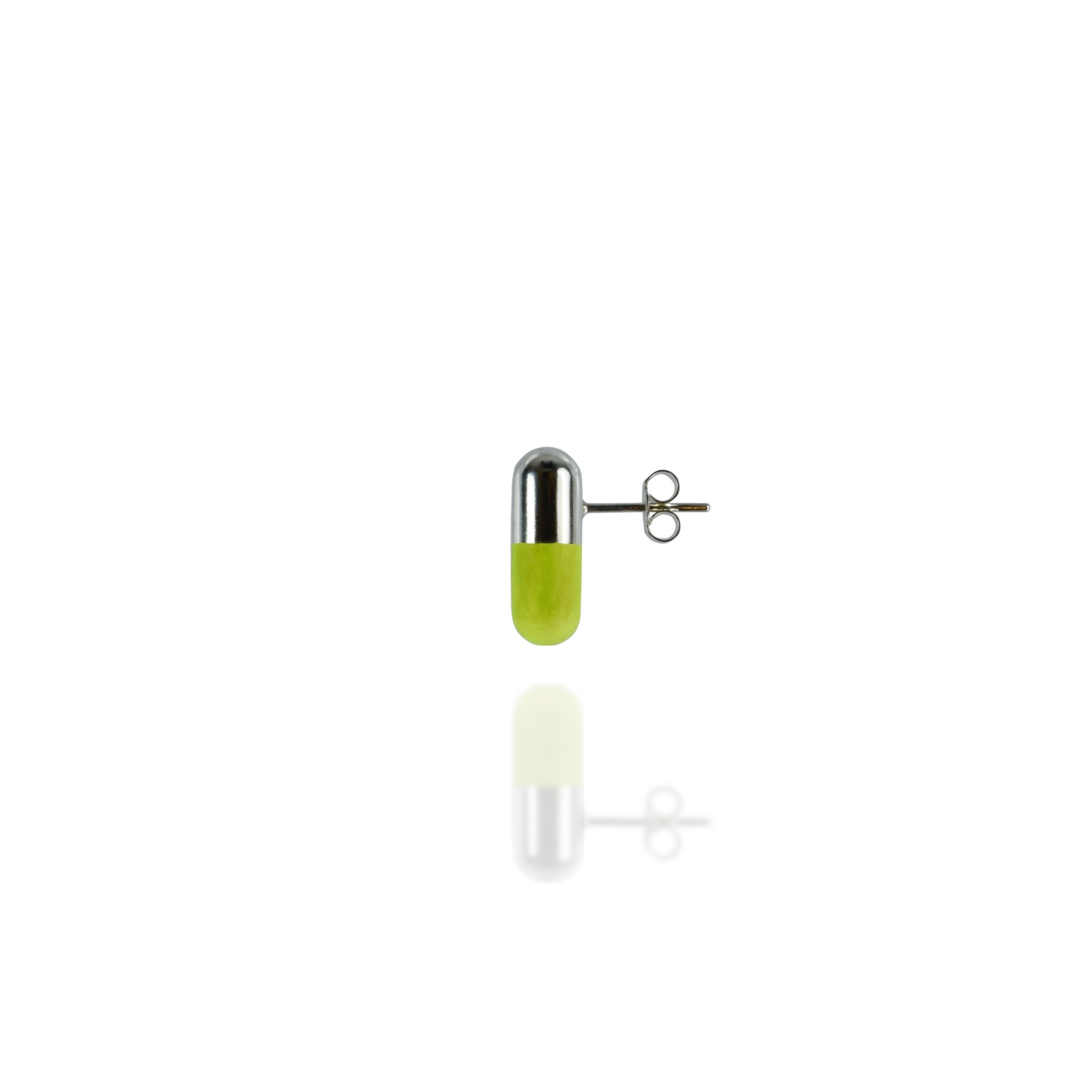 Repeat Prescription Silver and Yellow Pill Earrings